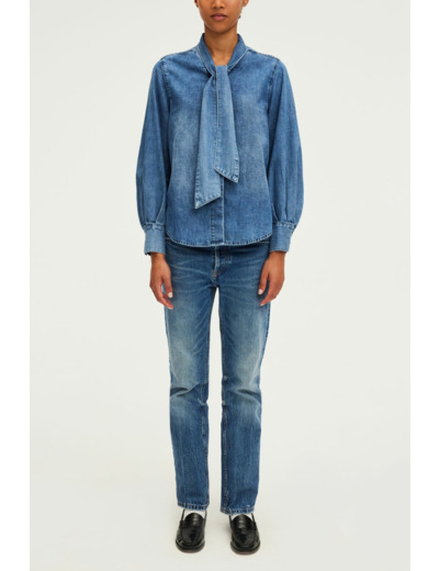 Chemise en jean et col lavallière - BRYONY