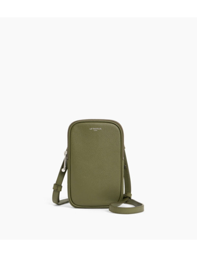 Etui téléphone en cuir grainé