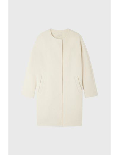 Manteau écru à col rond - NOZAH