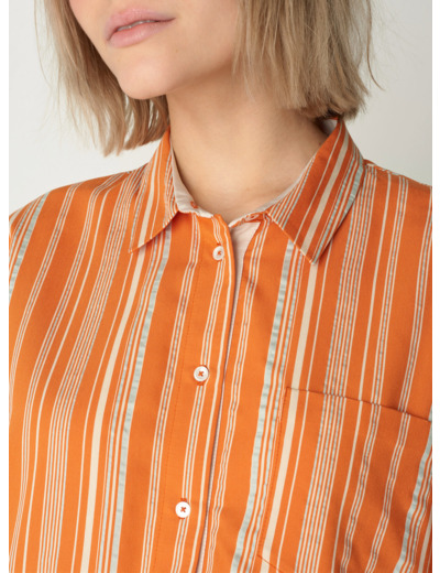 Chemise hilda rayures orangees