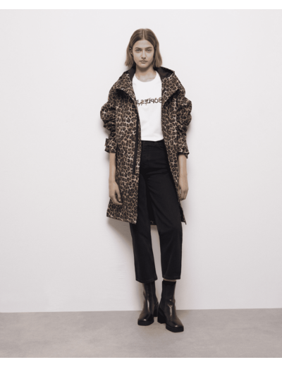 Parka leopard waterproof print leopard