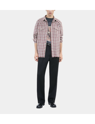 Chemise à carreaux black ecru red