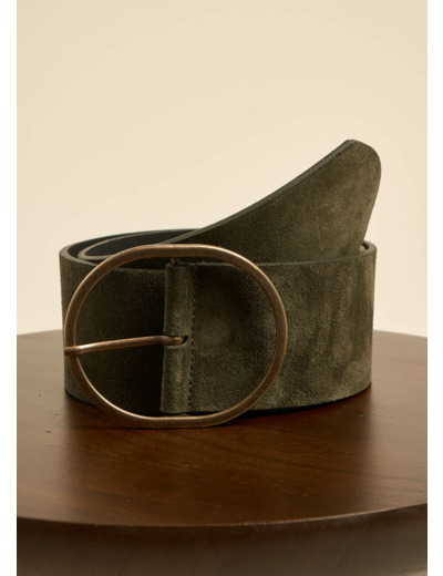 Ceinture large en cuir