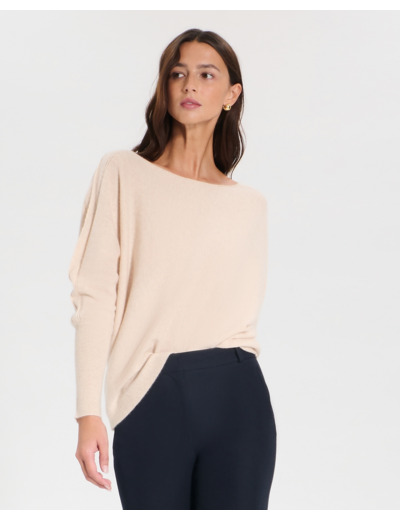 Pull Penseeboat Beige Chiné - 100% cachemir