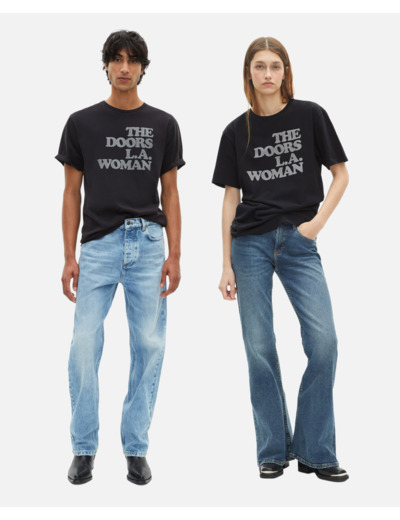 T-shirt mixte the doors x the kooples noir black washed