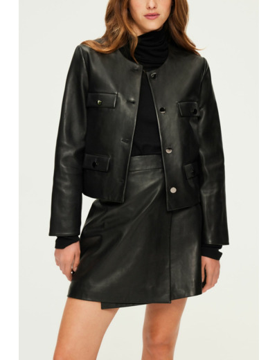 Veste courte en cuir - BURCINE