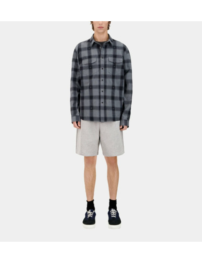 Chemise À Carreaux Gris Avec Têtes De Mort black grey