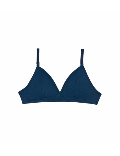 Soutien-gorge triangle sans armature en coton bio Bleu Marin Skin Care