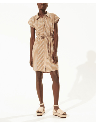 Robe rayure marron glace