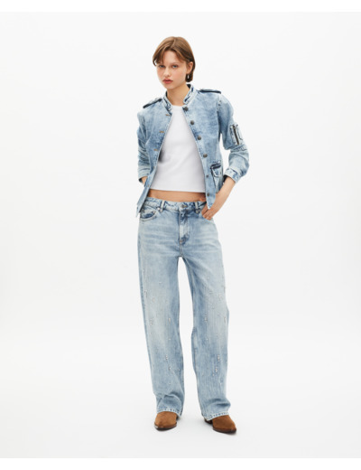 Veste style officier en denim