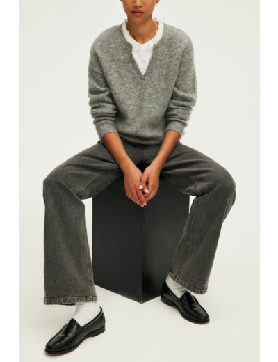 Pull mohair à col dentelle - JULETTE