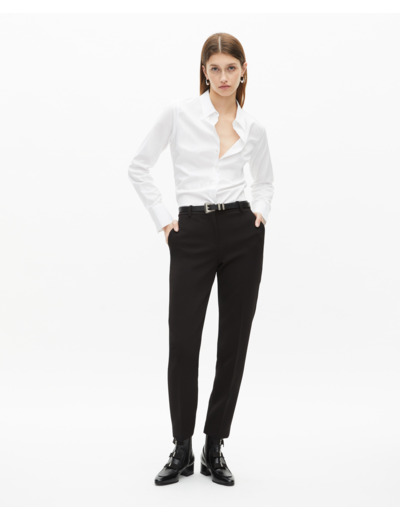 Pantalon tailleur en crêpe noir coupe tailleur droite black