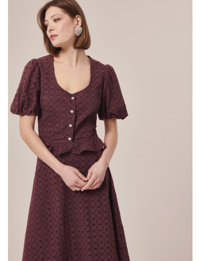 Chemise Clorinda Chocolat en Coton Biologique Gots