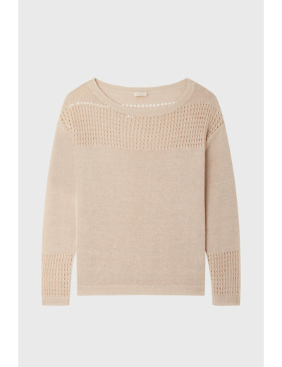Pull col rond en lin - LISIE