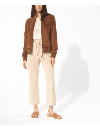 Blouson en cuir cognac