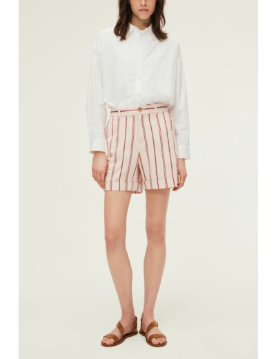 Short rose à rayures - CARLA