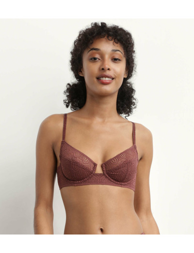 Soutien-gorge emboitant armatures dentelle graphique Cacao Mod de Dim