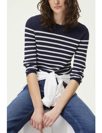 Pull marinière à col rond - LEWIS