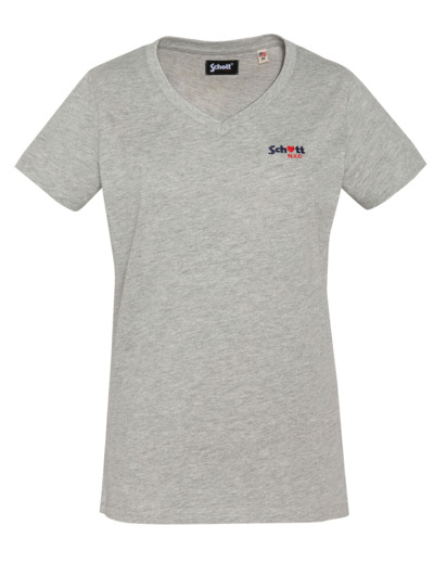 T-shirt col V avec broderie cœur