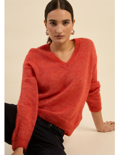 Pull à col V manches longues