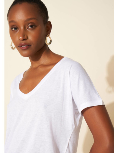 Tee-shirt oversize col V