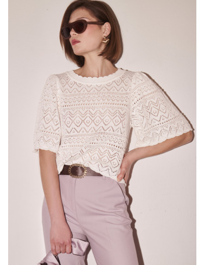 Pull Prealpino Blanc en Rayonne