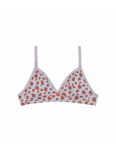 Soutien-gorge triangle coton stretch sans armature Fraises Les Pockets