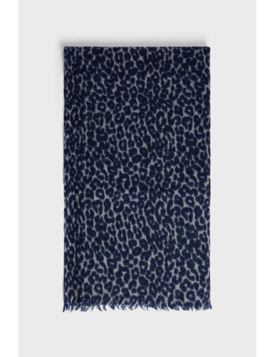 Echarpe léopard en laine et cachemire - DELUNA