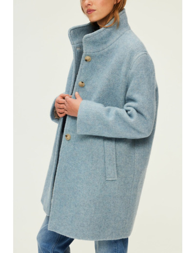 Manteau droit en laine vierge - LEONA