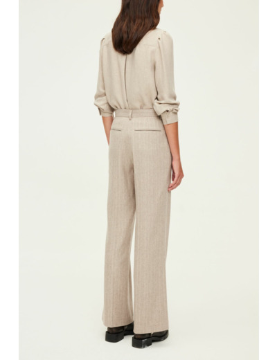 Pantalon large à rayures et sequins - NAYLA