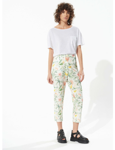 Pantalon droit ecru