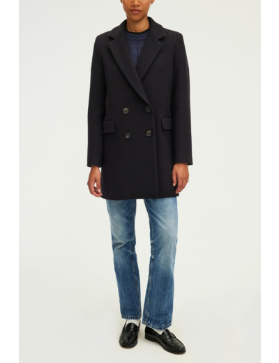 Manteau droit à boutonnage croisé - LIANE