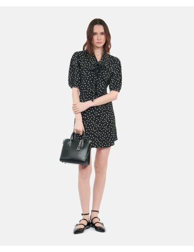Robe Noire Courte À Pois black white