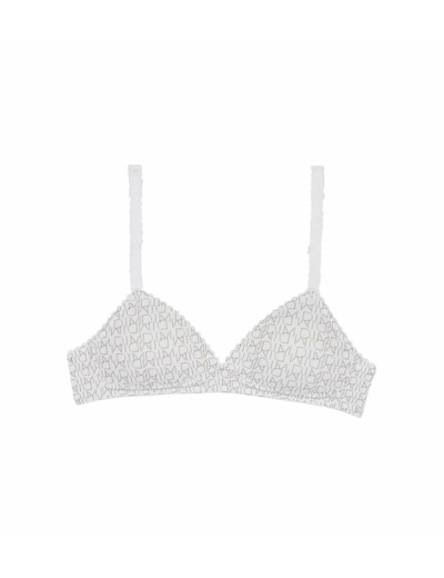 Soutien-gorge triangle imprimé logo blanc DIM Touch Girl