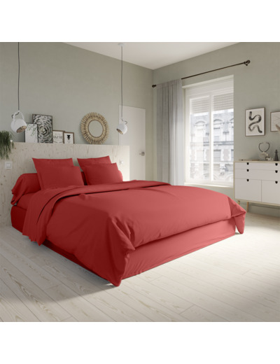 Housse de couette Studio Coton Rouge