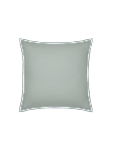 TAIE D'OREILLER | Pure White Percale Lavée - Light Green  - Finition White