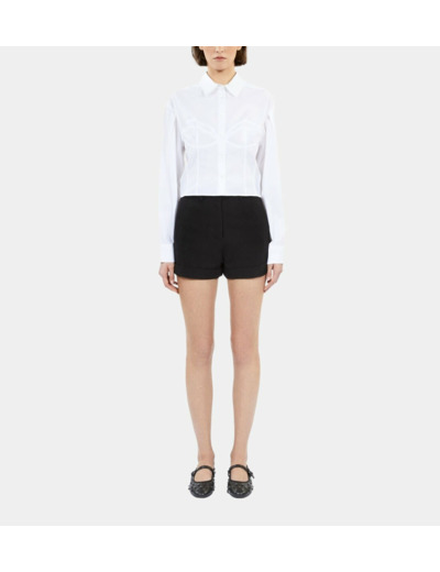 Chemise A Manches Longues Detail Bustier white