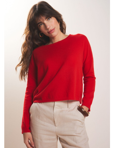 Pull col bateau 100% cachemire