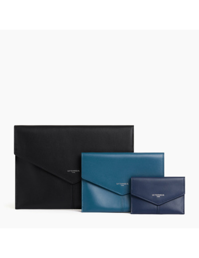 Trio de pochettes Charlotte en cuir lisse