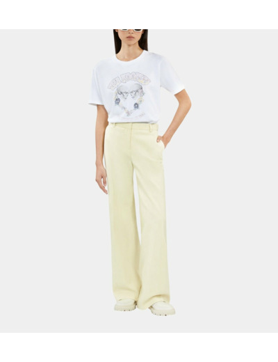 Pantalon Tailleur Jaune Clair retro pink