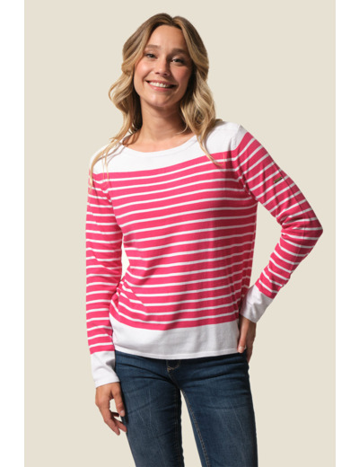Pull femme rayé en viscose Sollange