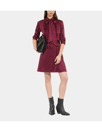 Robe courte jacquard bordeaux burgundy