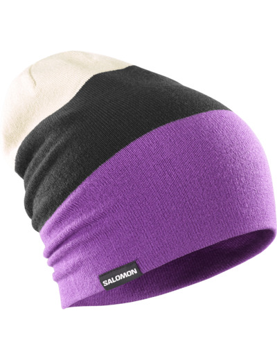 Flatspin Reversible Beani Royal Purple Deep Black Almond Milk