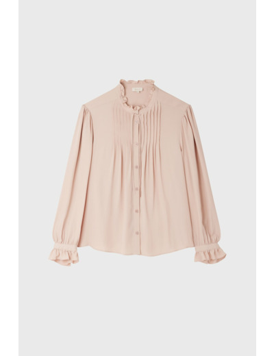 Chemise fluide unie à col montant - CLEORE