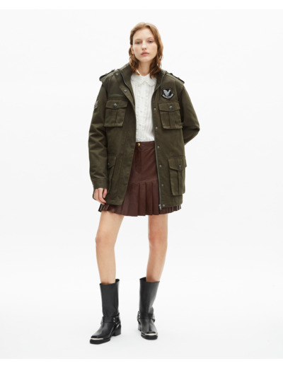Parka à capuche kaki kaki