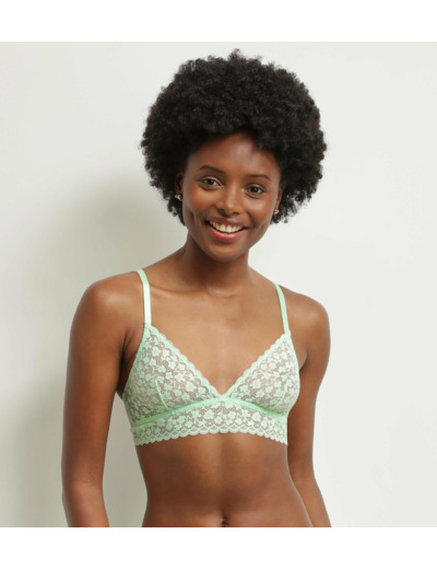 Soutien-gorge triangle en dentelle florale Vert d’Eau Daisy Lace