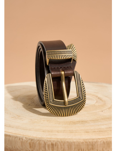 Ceinture en cuir effet vieilli