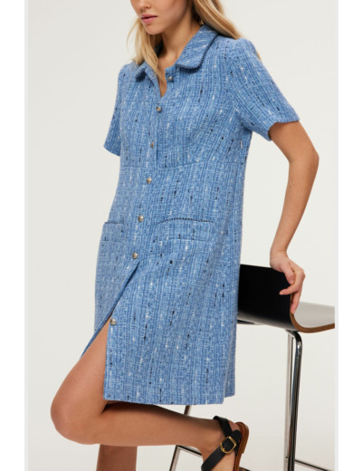 Robe-chemise courte en tweed - ELMA