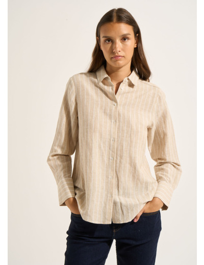 Chemise coupe droite à rayures
