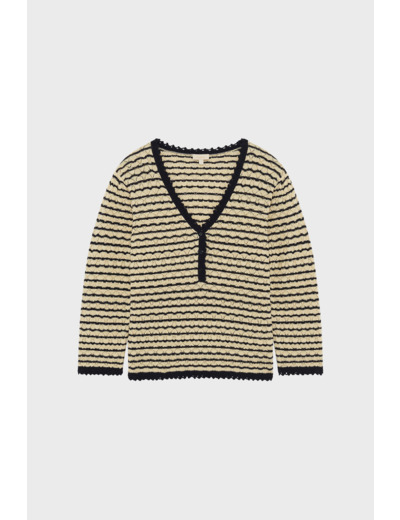 Pull en crochet rayé - JINETTE